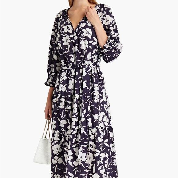 Velvet by Graham & Spencer Belted Floral Midi Dress - Picture 1 of 15